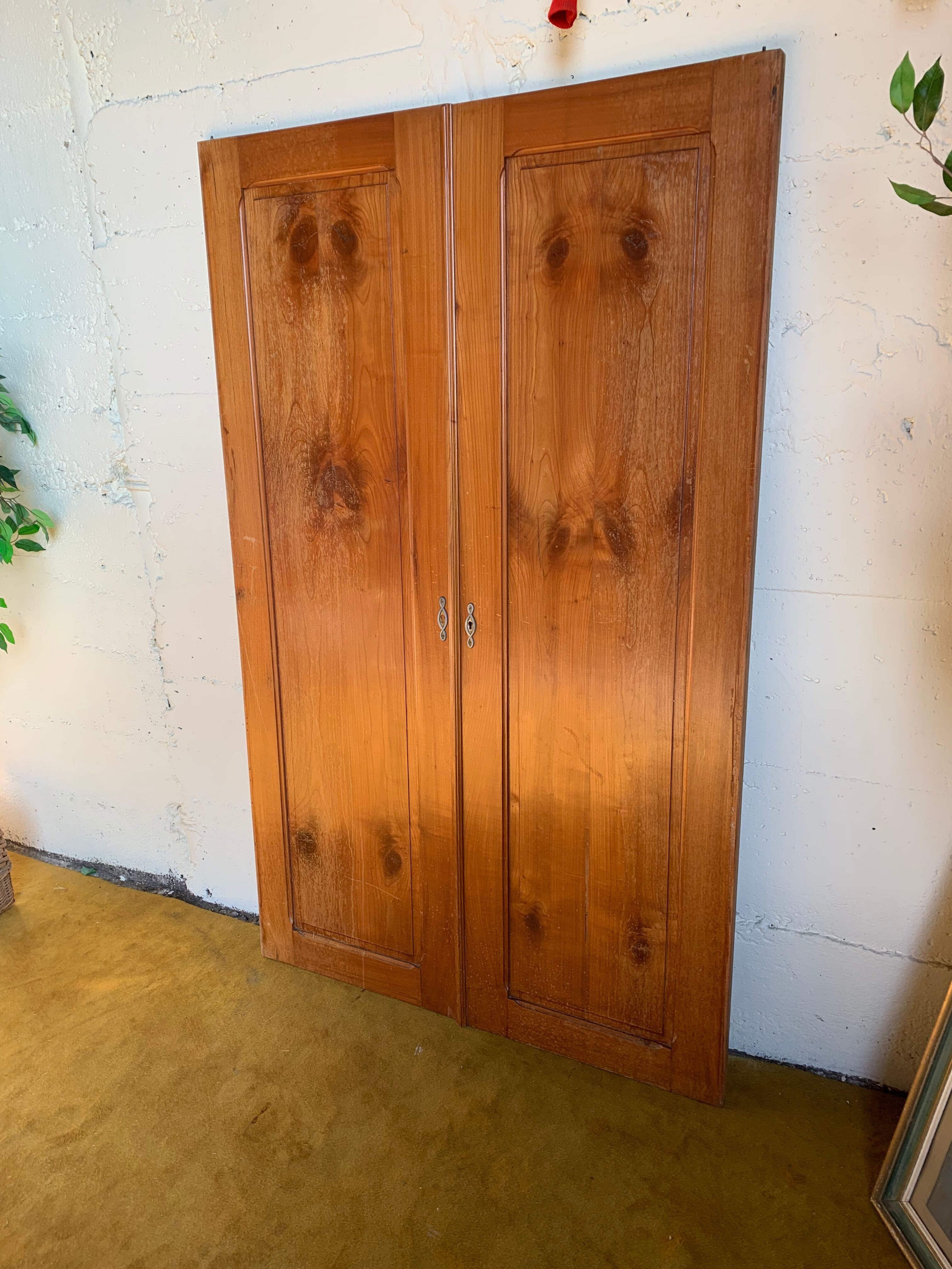 Paire de portes en merisier