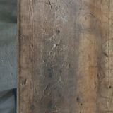 Antique industrial butcher's table in brown and black metal - Hungarian workbench circa 1900