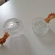 Individual ashtray in molded glass and gold aluminum