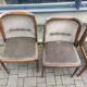 Set of 4 Dining Room Chairs - Dark Wood - Fabric - Scandinavian