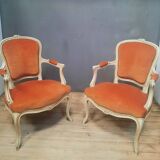 Pair of Louis XV "cabriolet" armchairs