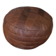 Pouf en cuir patchwork