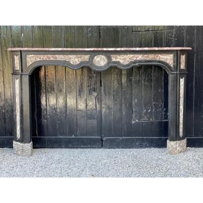 Black Marble Chimney From Belgium And Grey Of the Ardennes, 18th Century