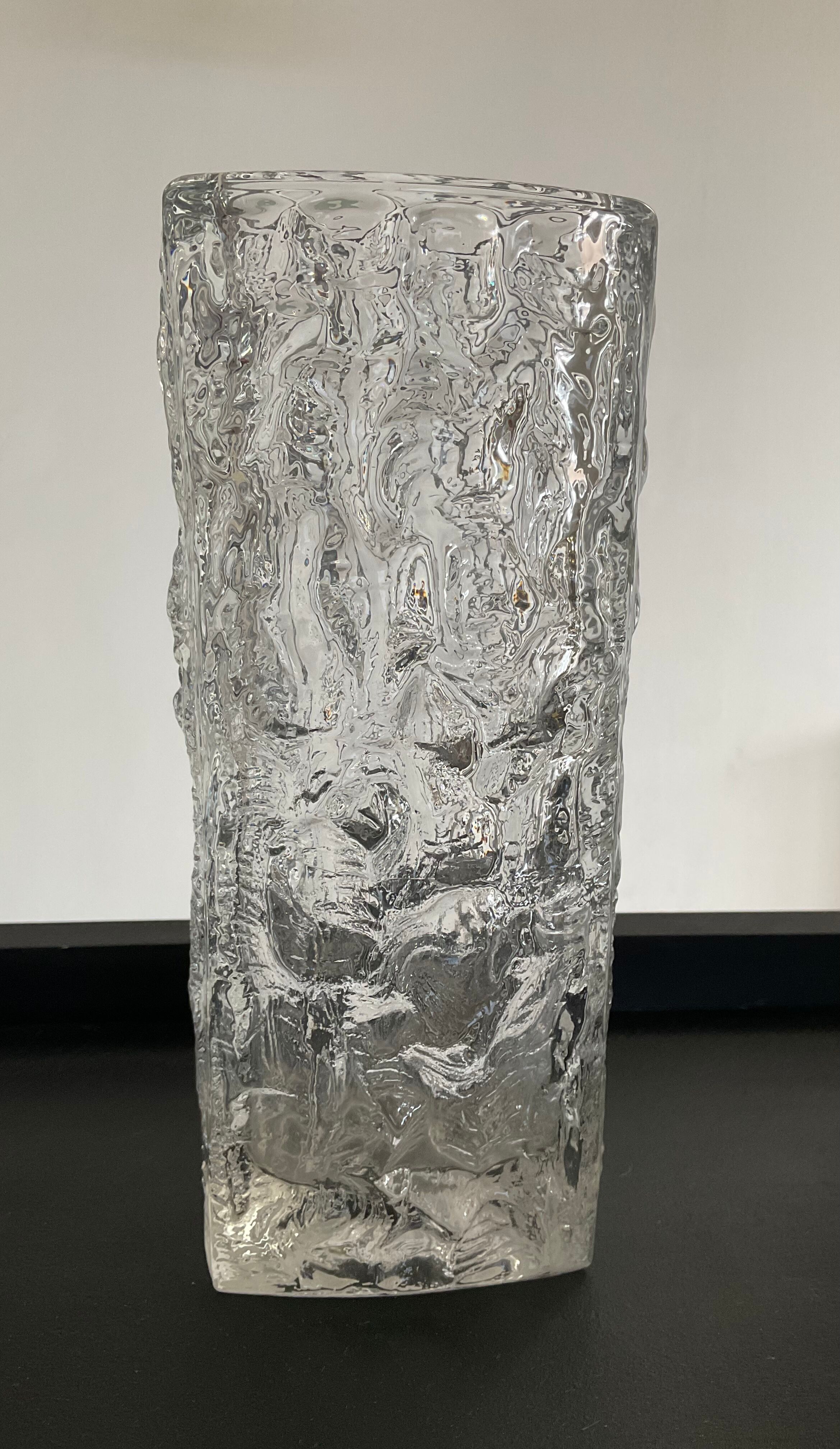 Vintage cast crystal vase 70s