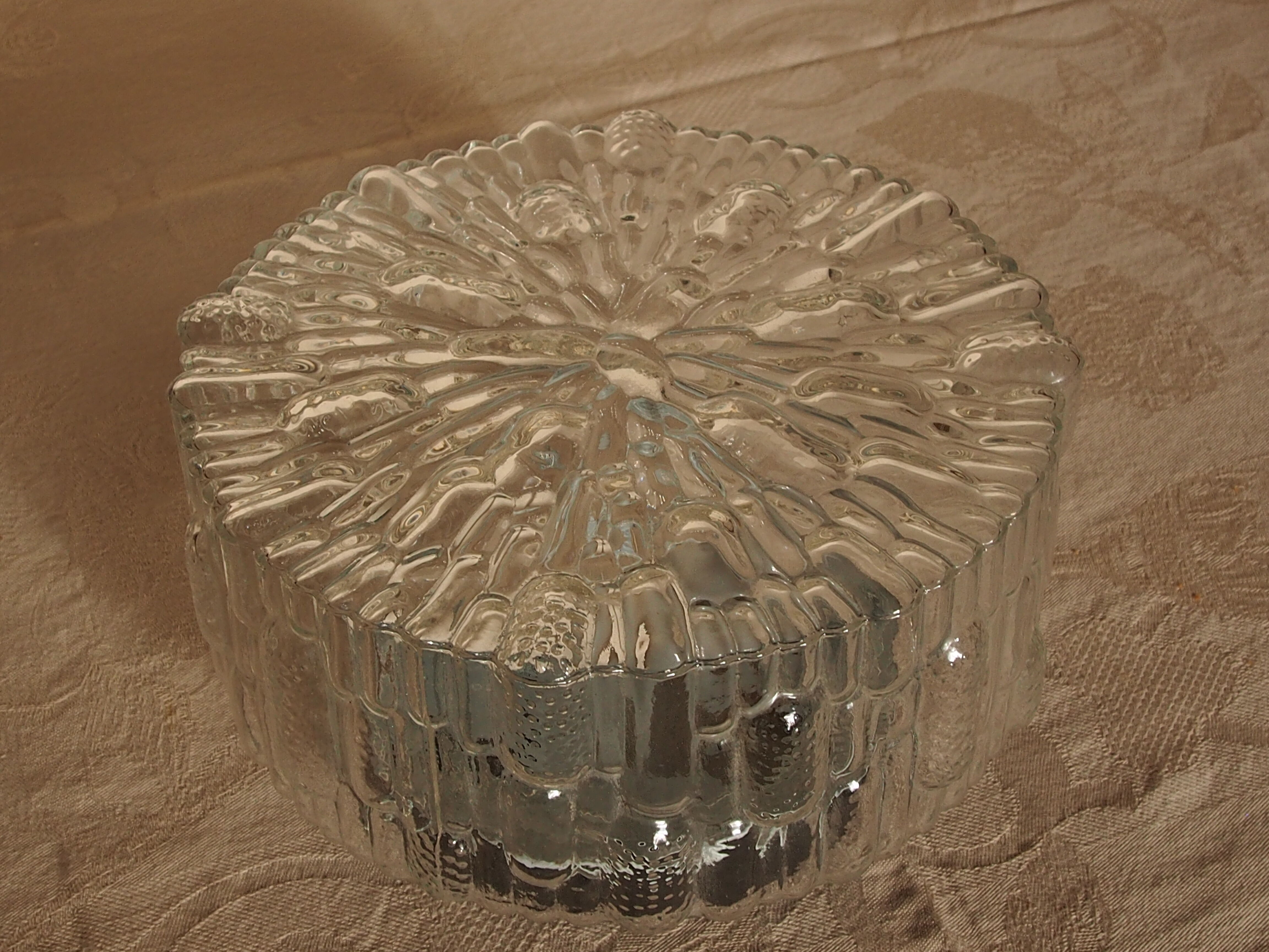 Vintage molded glass ceiling lamp