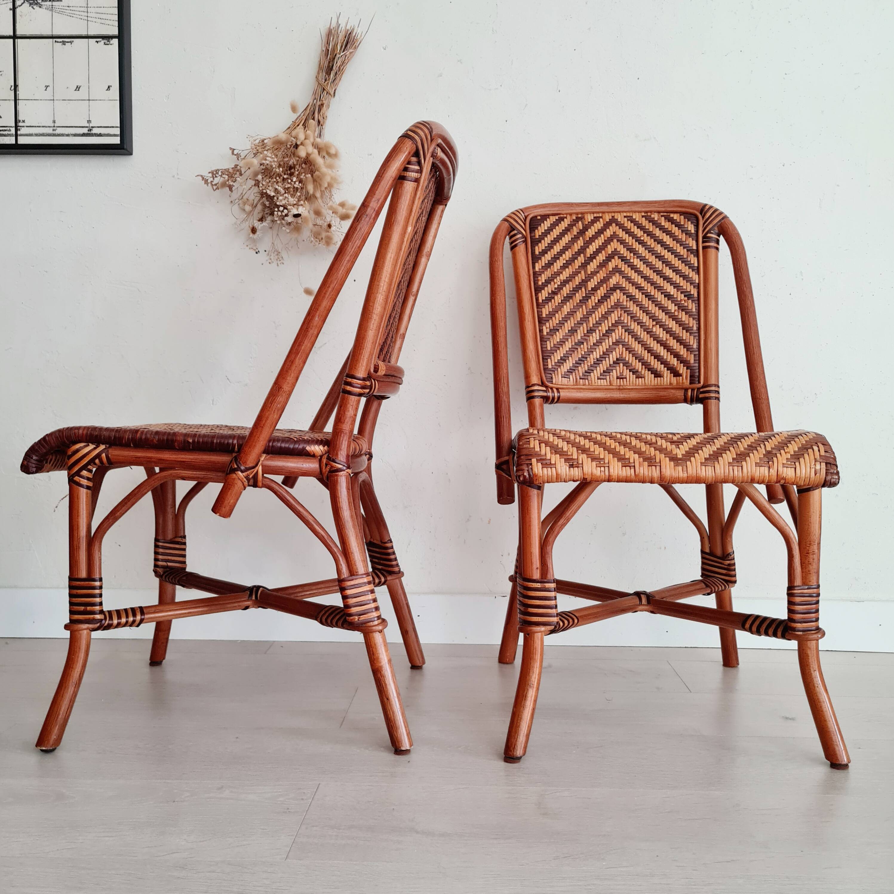 Rattan bistro chairs