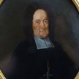 Portrait of a man prelate from the louis xiv period oil on tin end xviith century