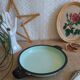 Egg dish green steel enamelled vintage