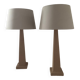 Pair of vintage terracota ceramic column lamps