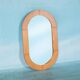 Large vintage pine mirror from the 1970s with craftsmanship.