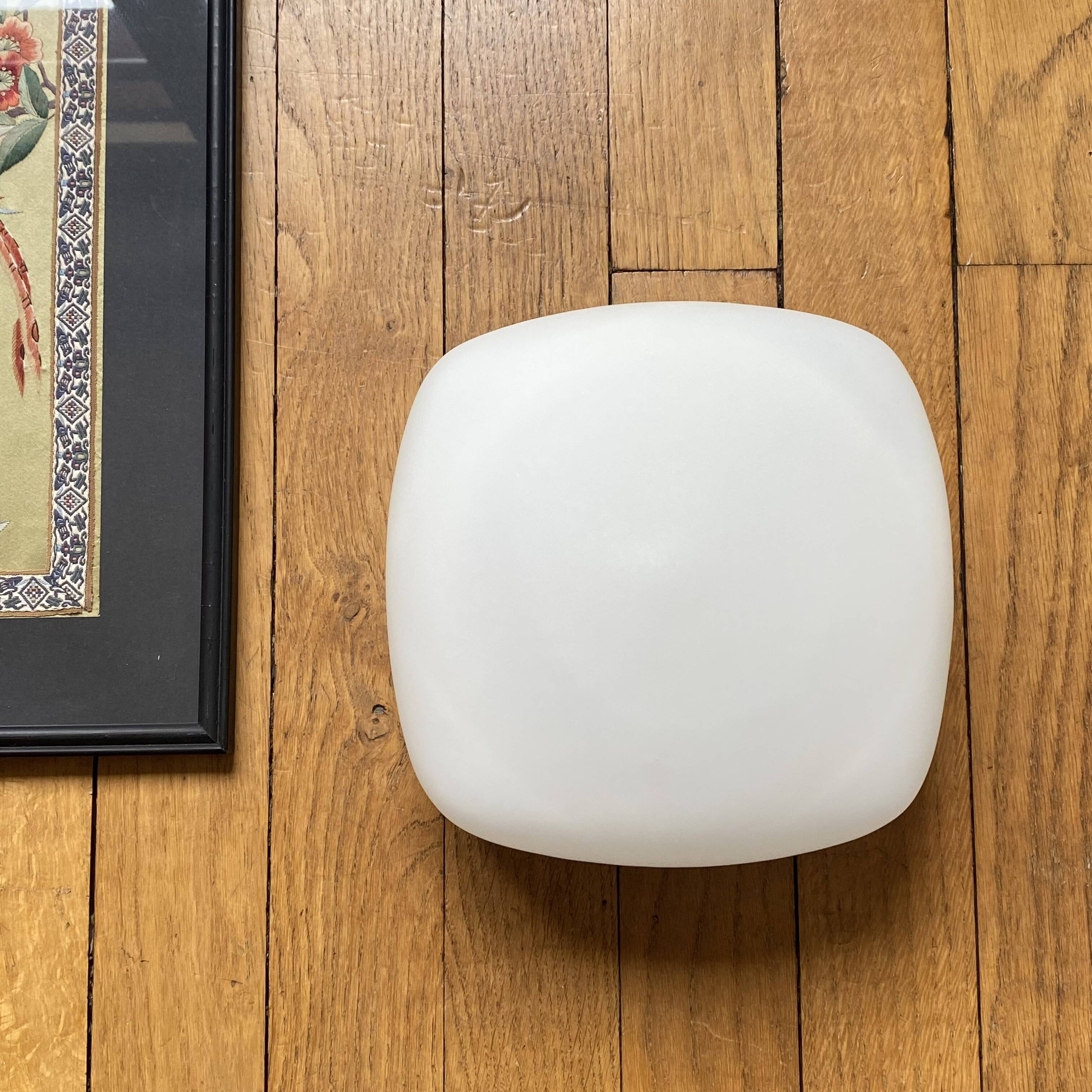 Vintage wall ceiling light in white glass