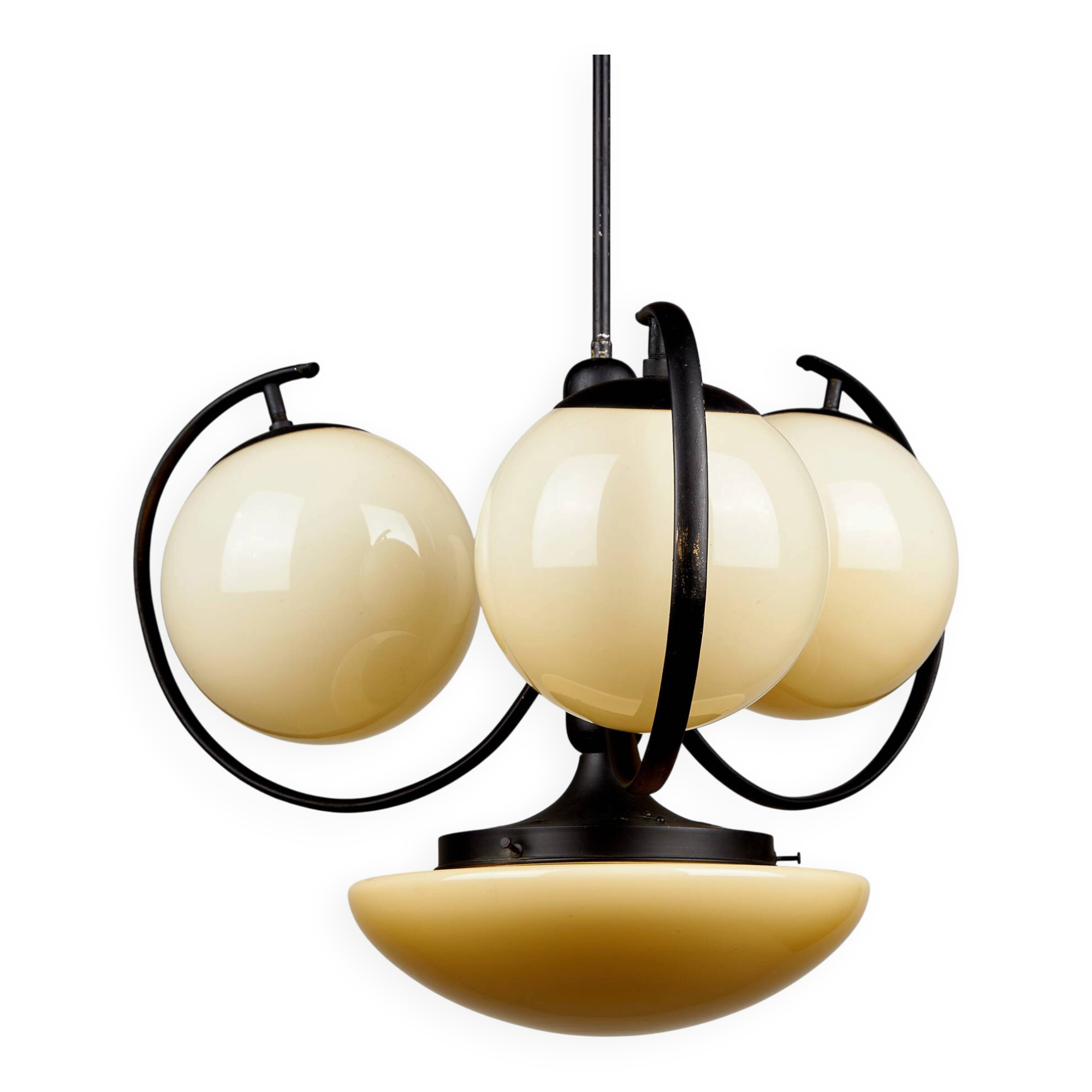 Lustre en métal et verre