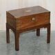 Antique hardwood military campaign desk with writing slope.