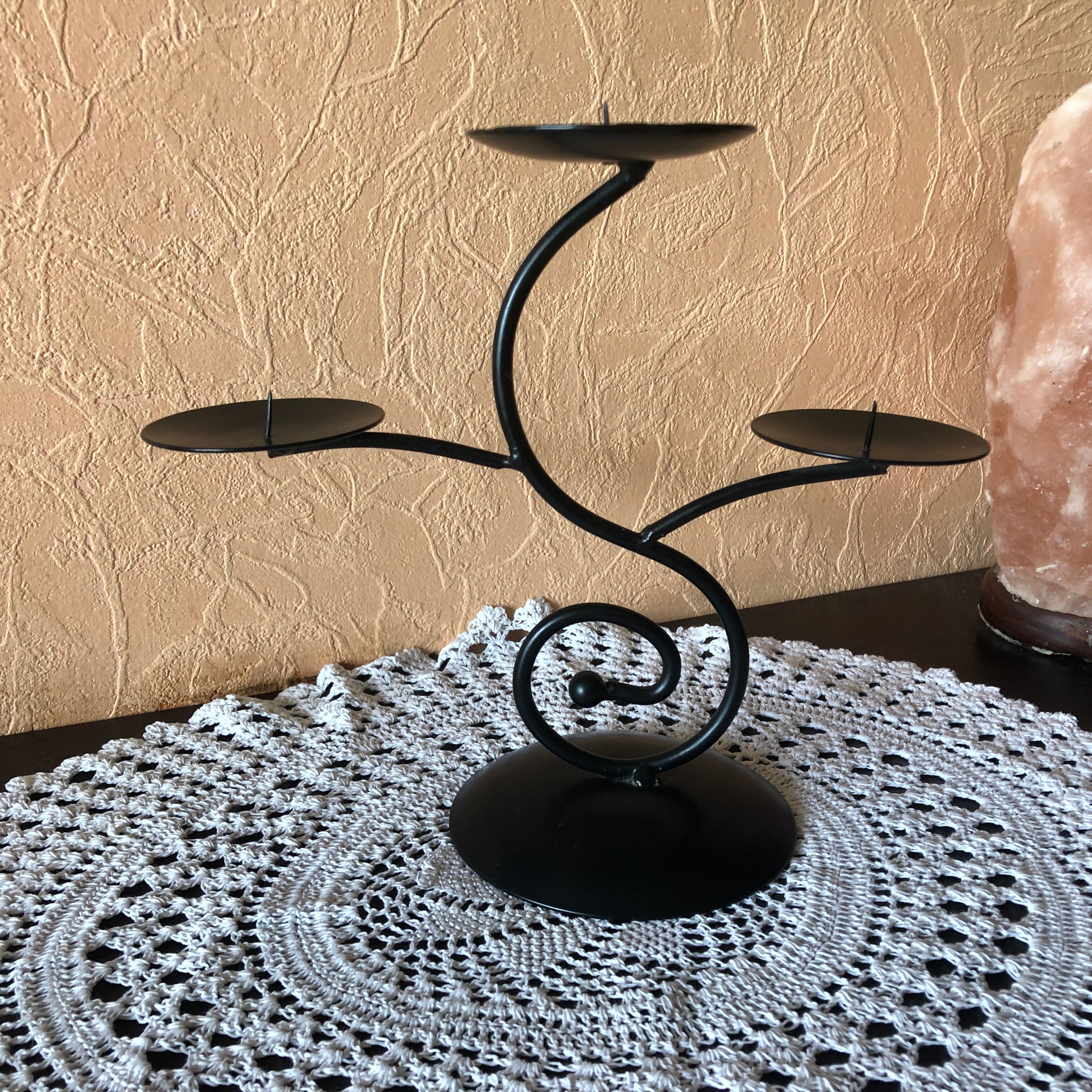 Candlestick black 3 branches candlestick