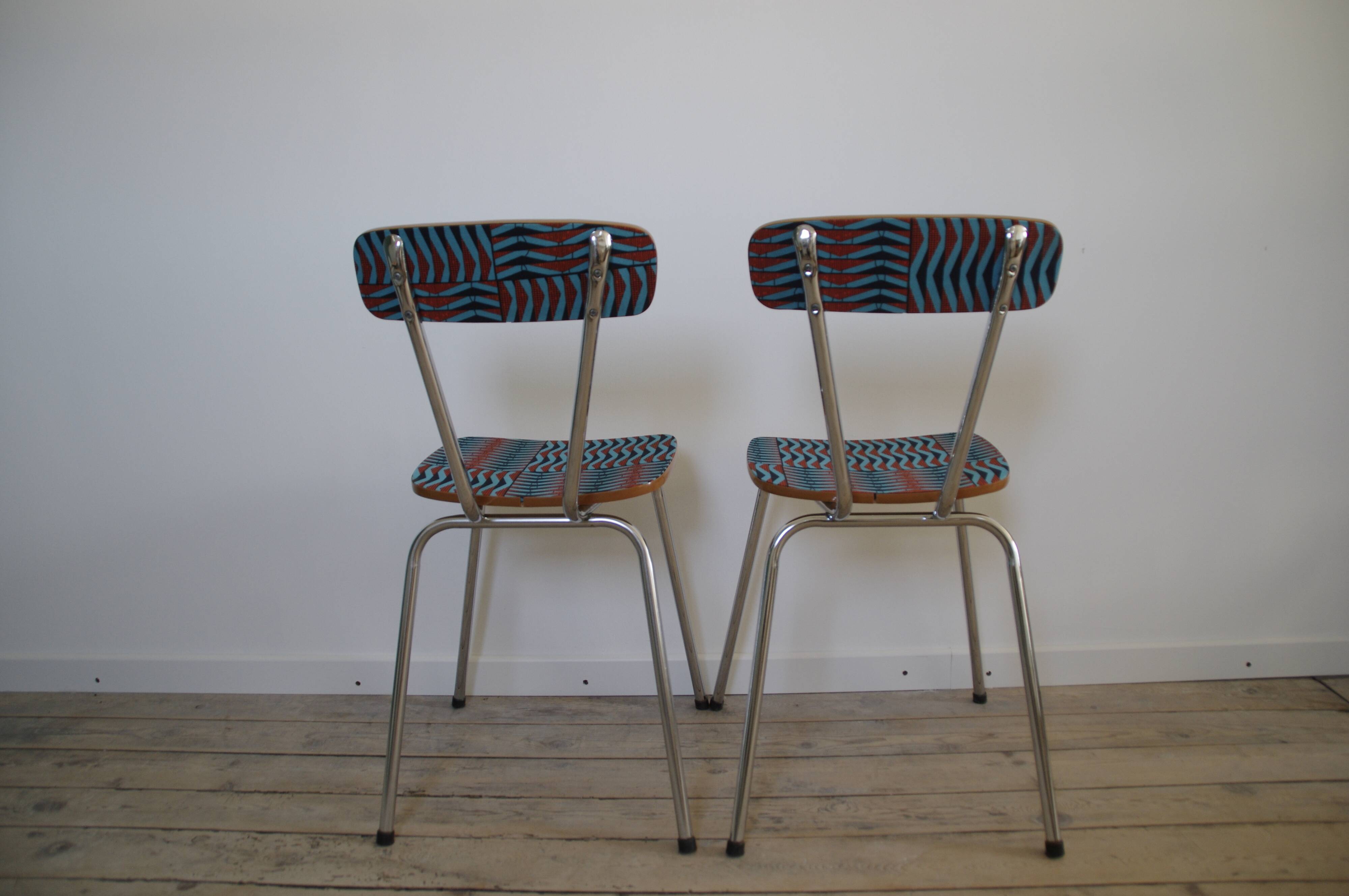 Paire de chaises en tissu
