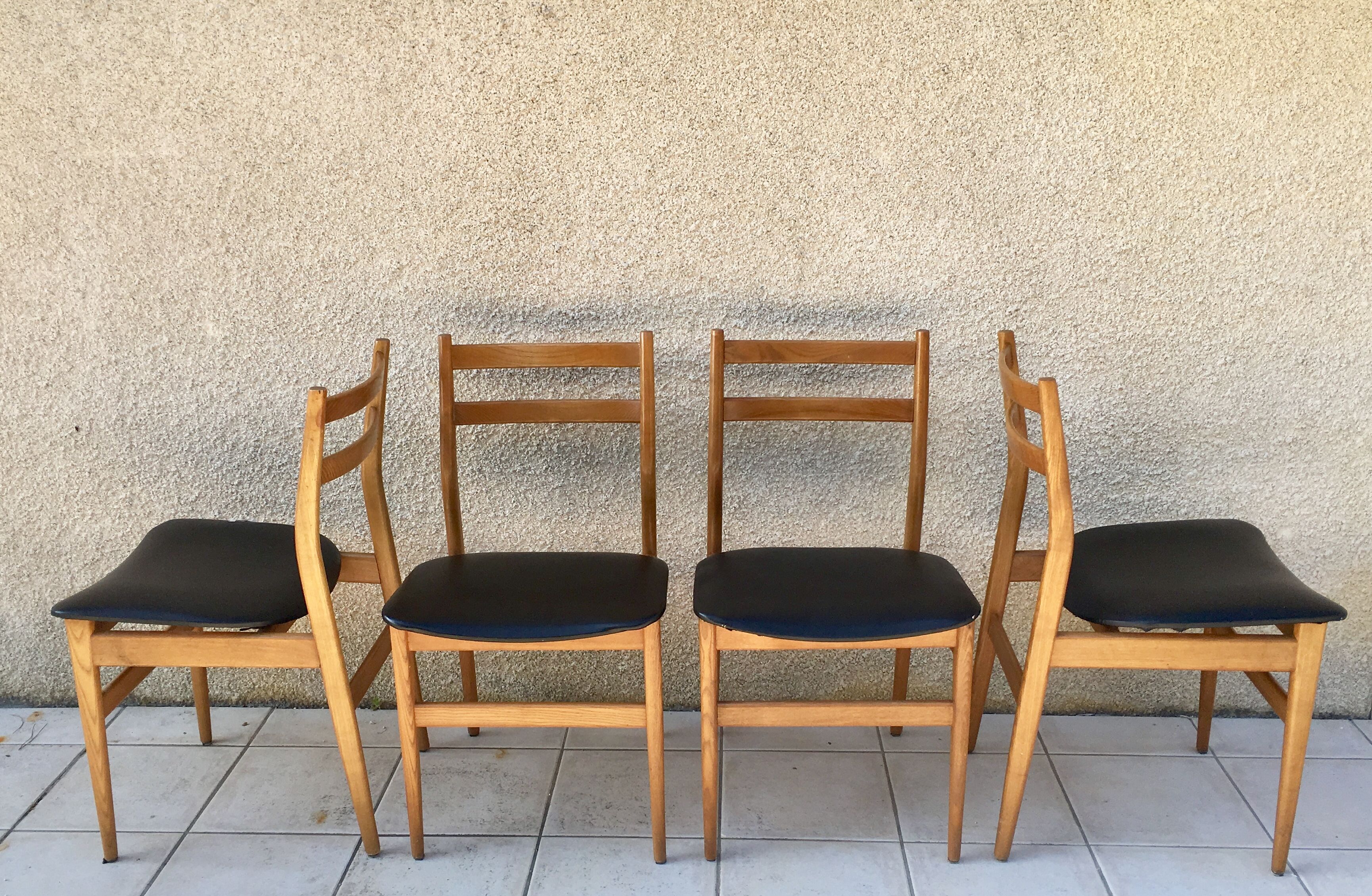 Set of 4 chairs vintage Scandinavian