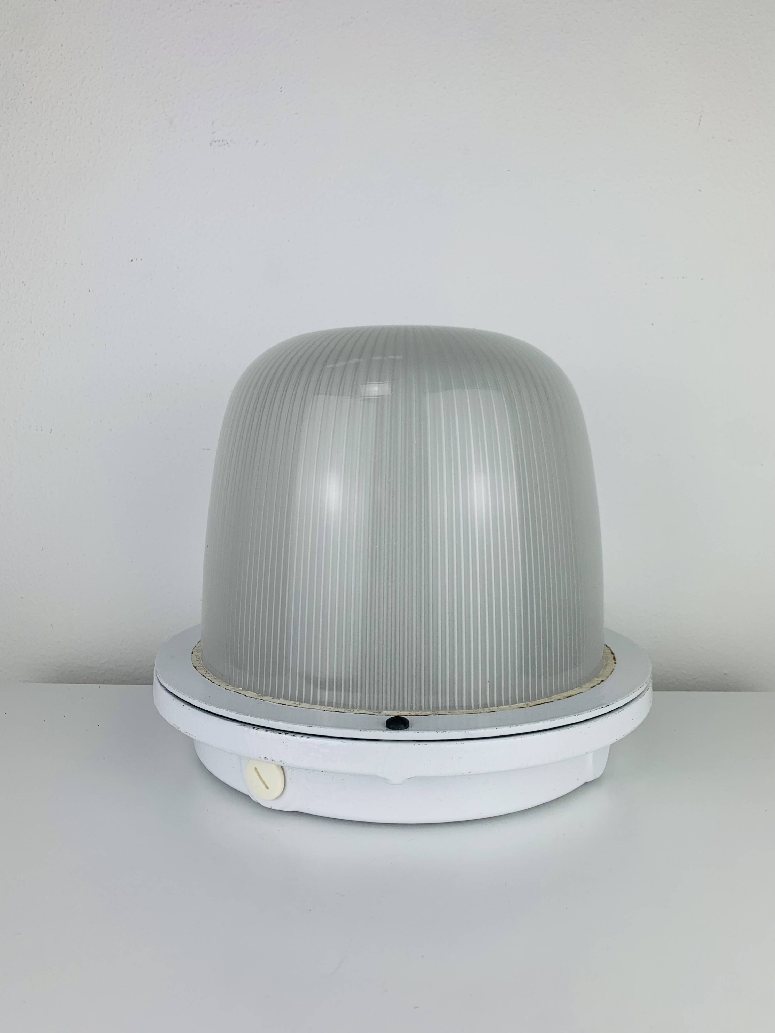 Holophane industrial porthole ceiling light, wall light, 1960s