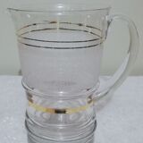 Pitcher in frosted glass and gilding 1 liter