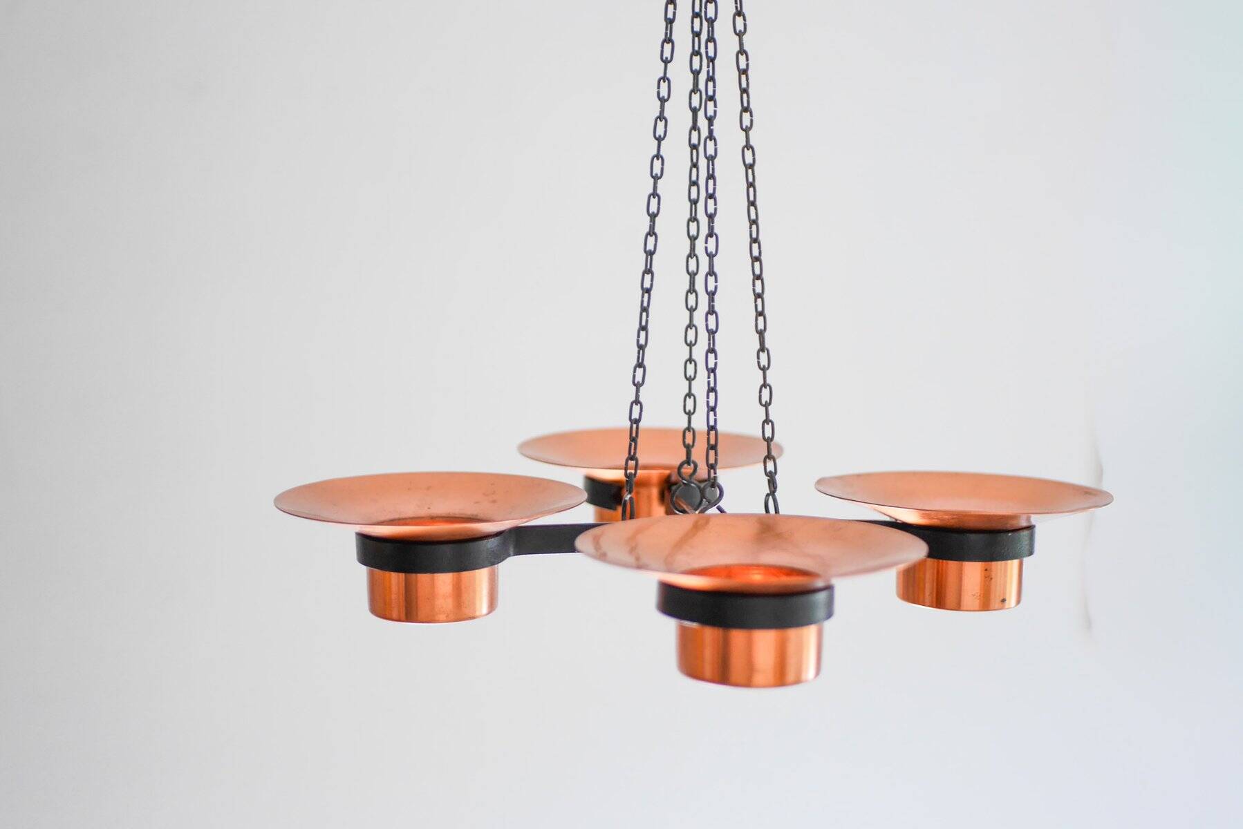 Metal and copper candleholder pendant by Carl Thore, 1975
