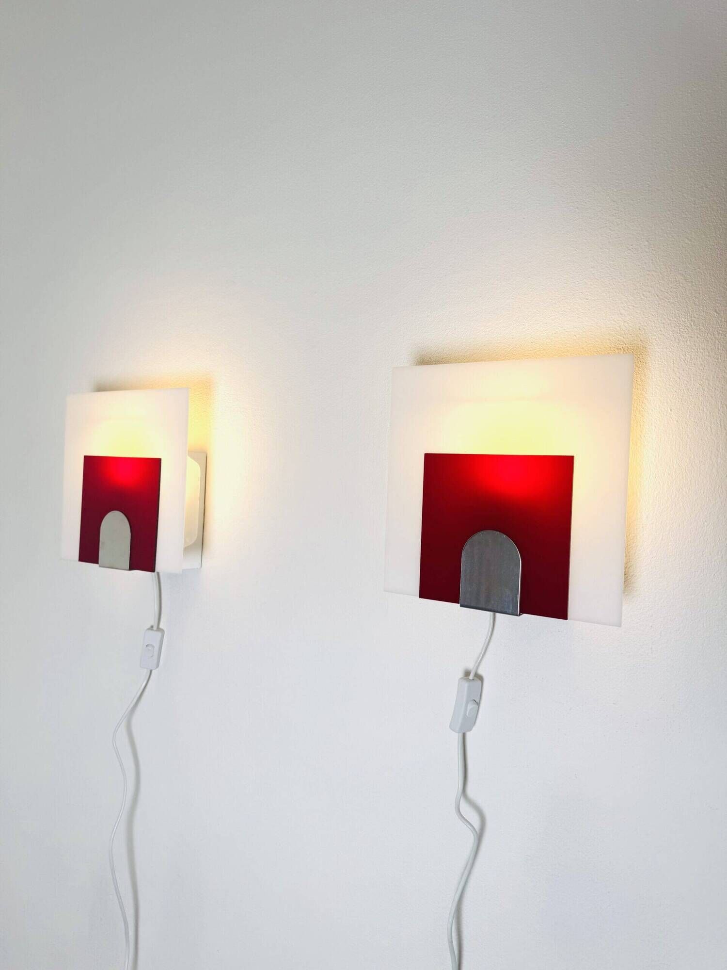 Minimalist Postmodern Wall Lights by Nafa Nybro Armaturfabrik, Sweden 1980s