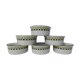 6 old ramekins porcelain checkerboard decoration