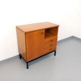 Vintage modernist style storage unit by Marcel Gascoin for Alveole in oak wood