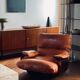 Marsala leather armchair Ligne Roset vintage 1970s