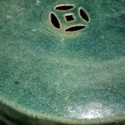 Chinese garden stool ceramic green glaze stoneware