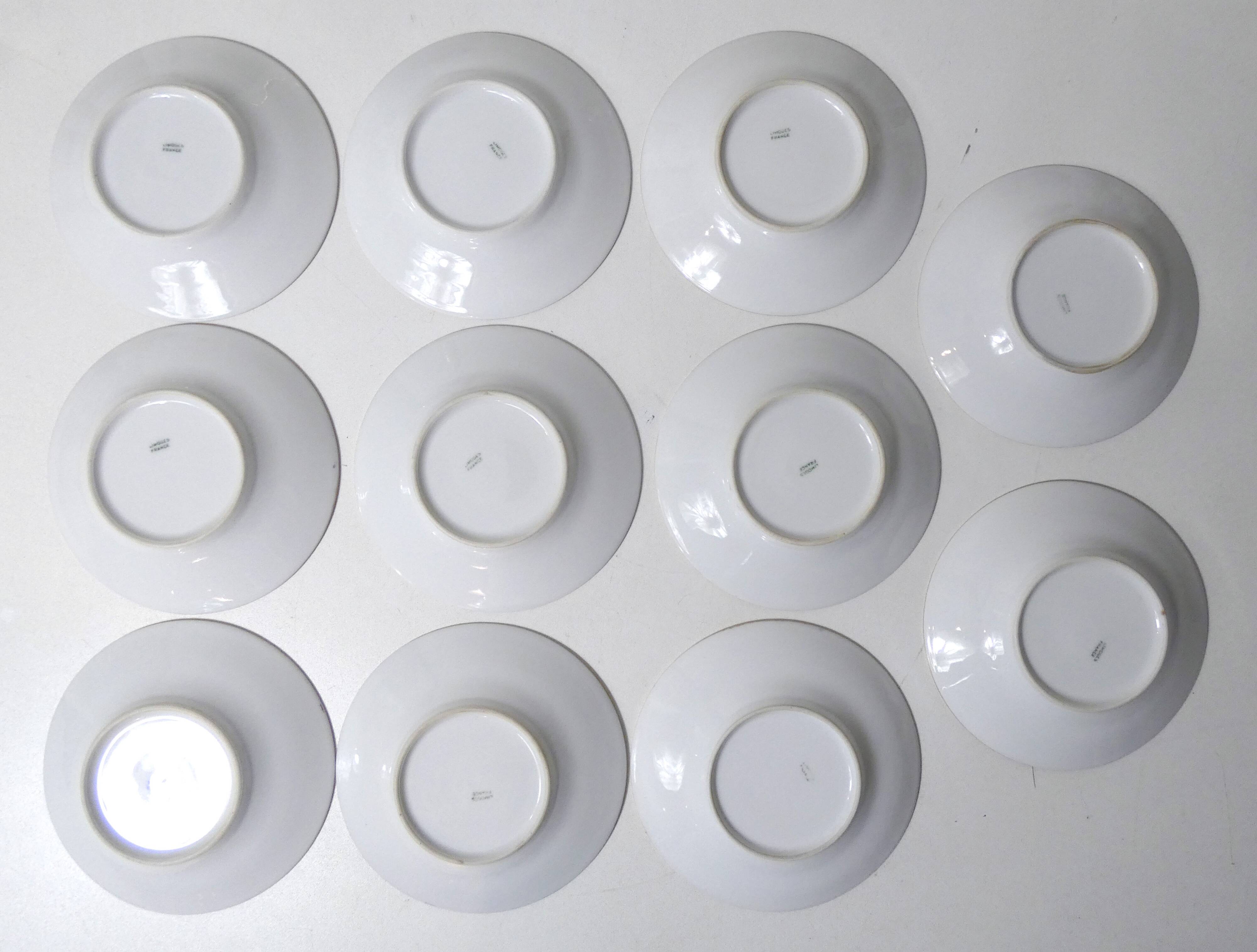 Limoges Ribes porcelain tea and coffee service, gold, silver, iridescent mother-of-pearl, Art Deco