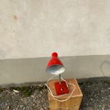 Vintage table lamp Aluminor France red metal desk
