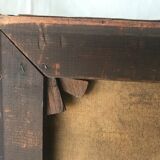 Tableau ancien  huile sur toile paysage nord américain chute d'eau