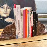 Pair of art deco marble book ends