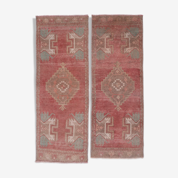 Set of 2 turkish carpets, 1970s, 47 x 126 - 47 x 128 cm