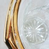 Champagne bucket in cut, engraved, thick crystal, signed "cristal de Lorraine"