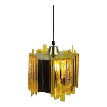 Claus Bolby brass and plastic pendant lamp