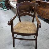 Old 19th century walnut straw armchair n° 2