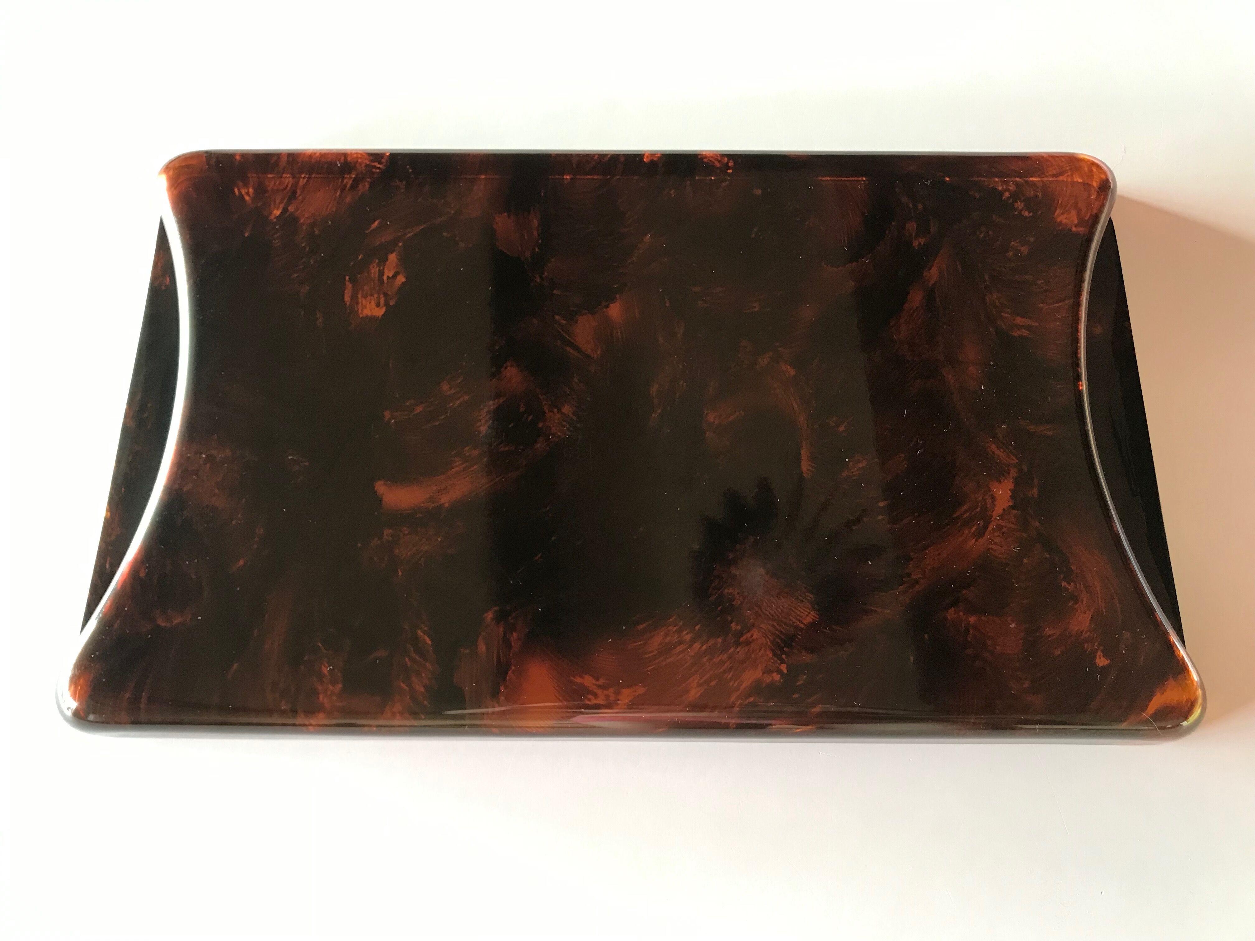 Guzzini imitation tortoiseshell tray 1970