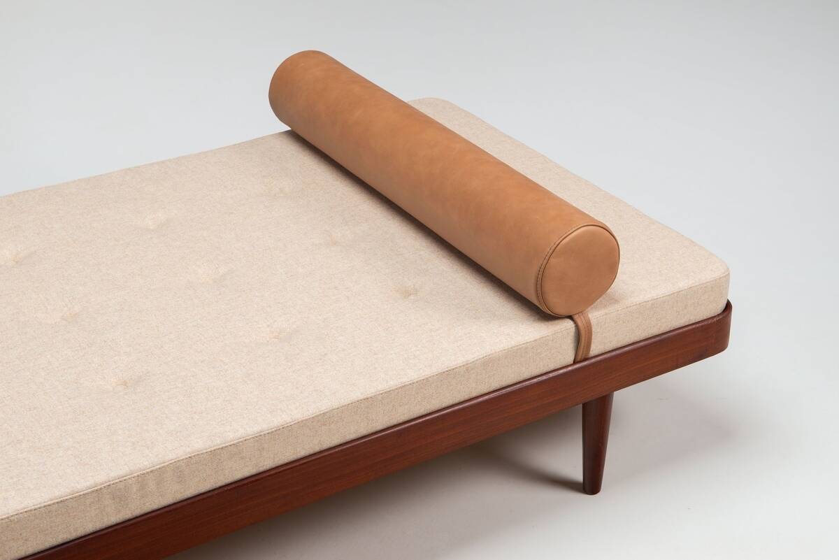 Danish daybed in teak and fabric, mid-century Denmark 1960