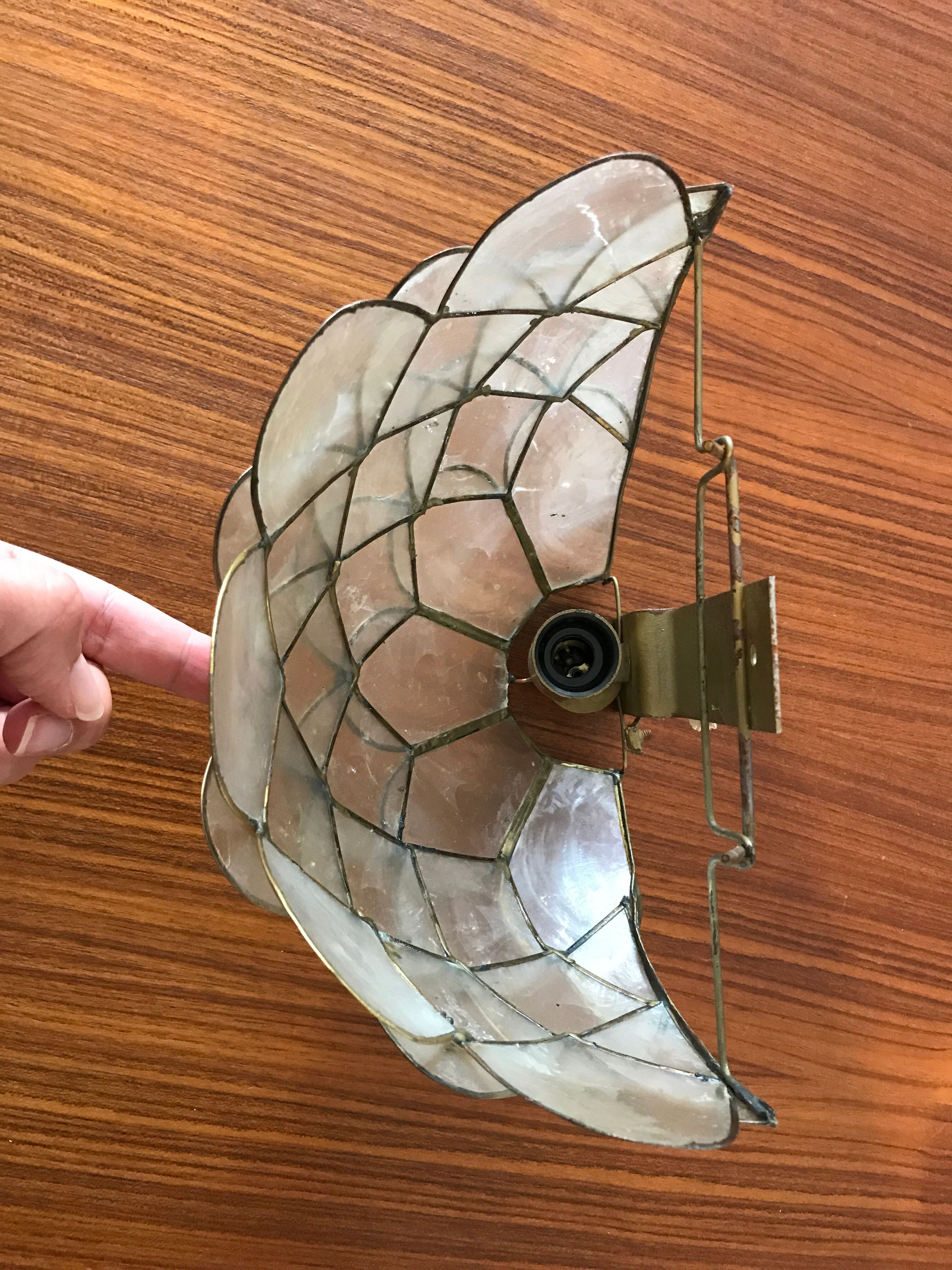 Vintage mother-of-pearl wall lamp