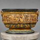 Very Important polychrome earthenware planter, French work from the 19th century.