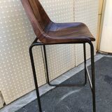 Set of 4 leather seating stools 1970