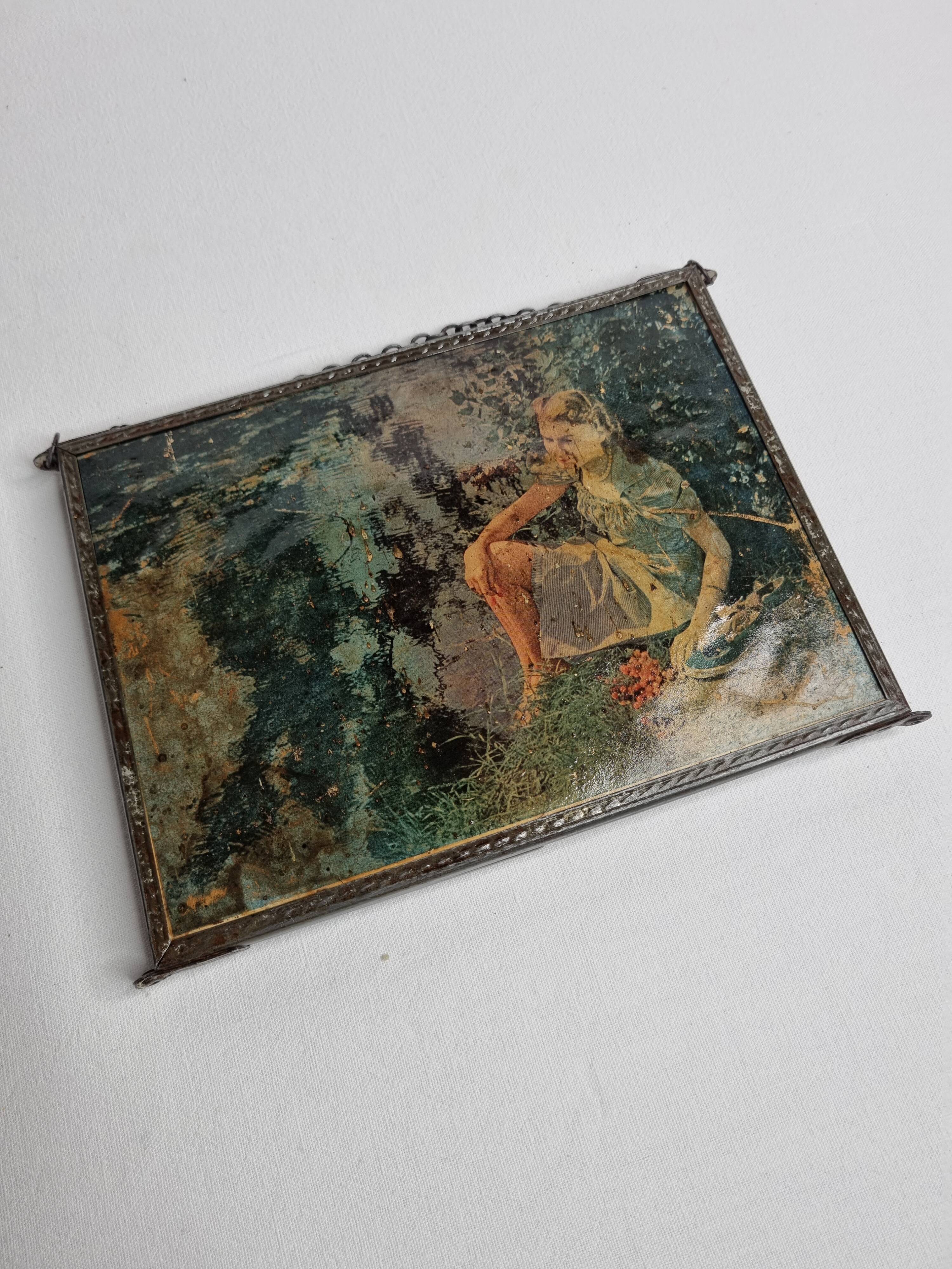 Vintage triptych mirror to hang or pose