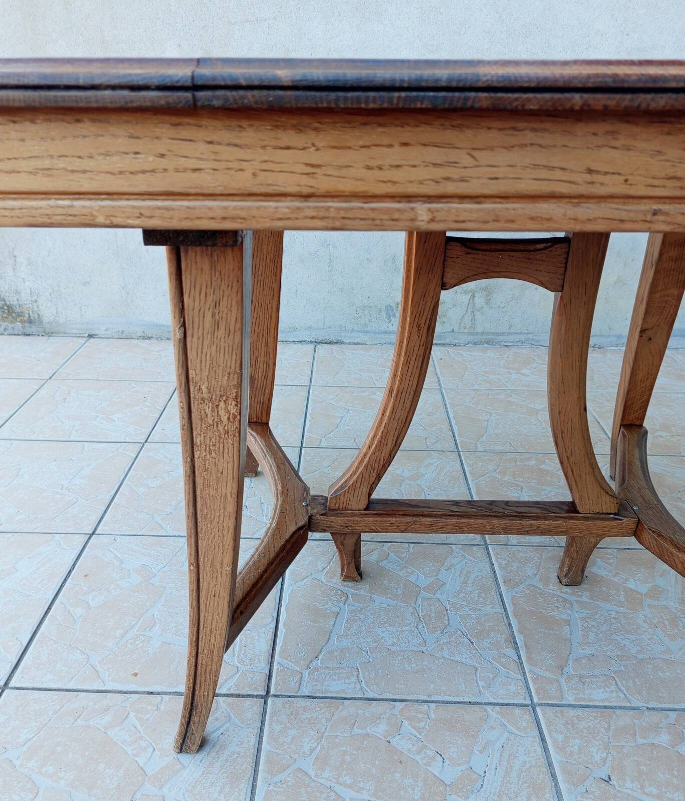 Vintage style Art Nouveau oak table