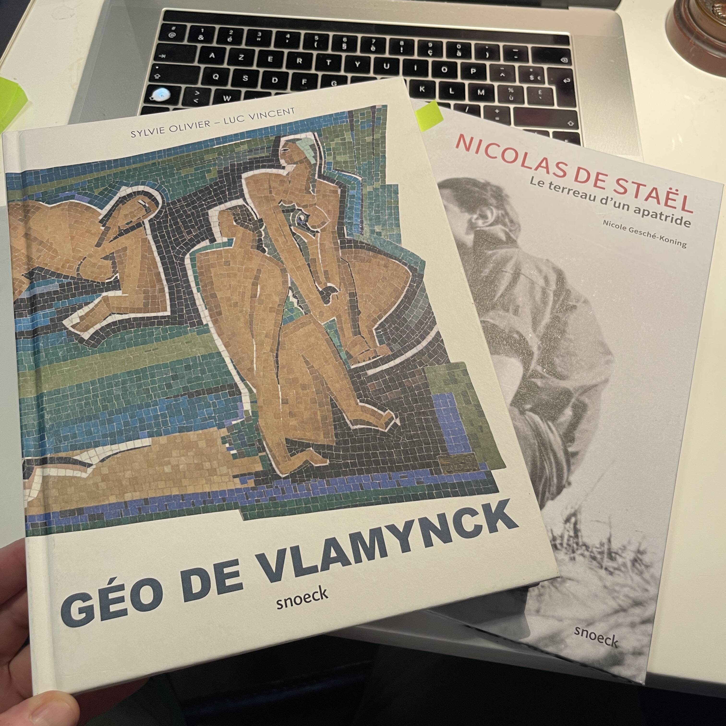 Abstract painting, Georges (Géo) De Vlamynck, oil on panel, ca 1960