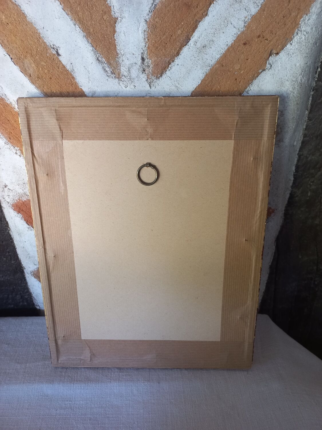 Antique engraving framed two deer in the forest