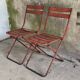 Pair of metal folding chairs Drancy - vintage 1950s