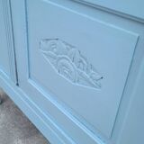 Parisian Art Deco armoire with beveled mirror and painted decoration