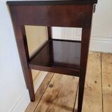 English pedestal table with leather top