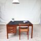 Teak desk with vinyl top