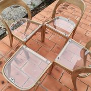 Set of 3 chairs + 1 stool baumann model gondole light oak reinterpreted